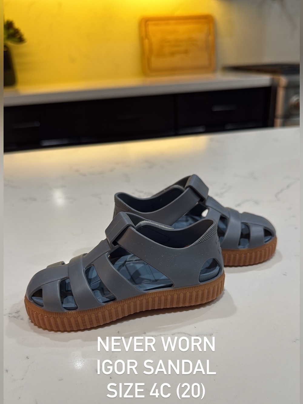 Kids Grey Igor Sandal with Brown Sole